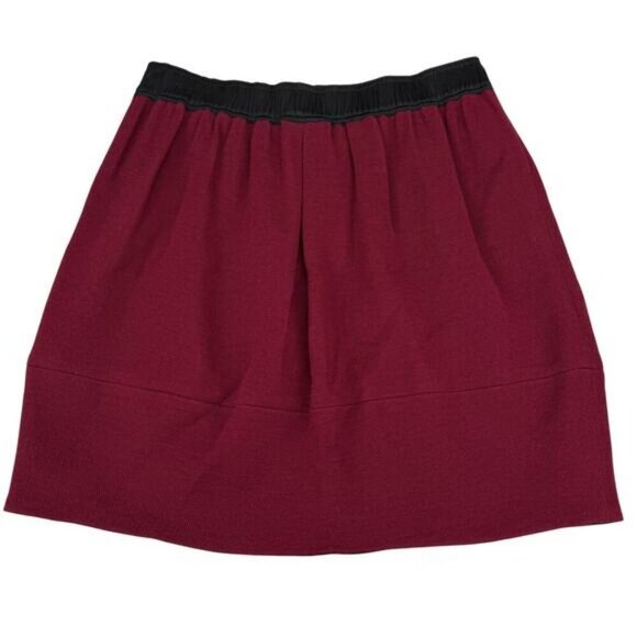 Sandro Joviale Wool Bordeaux Red Black Mini Skirt Women's Size 4 - Picture 2 of 7